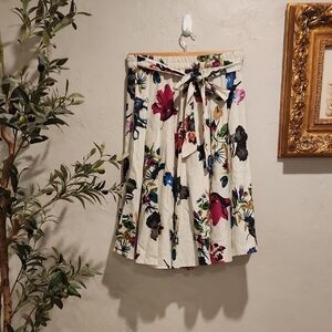 Roz & Ali Multicolor Floral A-Line Skirt
